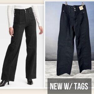 Universal Thread NWT Black Wide Leg Jeans, Size 4R High Rise Comfort Stretch